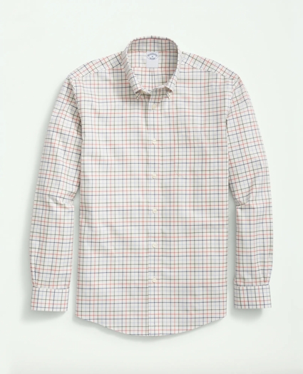 Stretch Supima® Cotton Non-Iron Twill Polo Button Down Collar, Tattersall Shirt, image 1