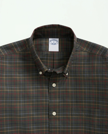 Stretch Supima® Cotton Non-Iron Twill Polo Button Down Collar, Tattersall Shirt, image 2