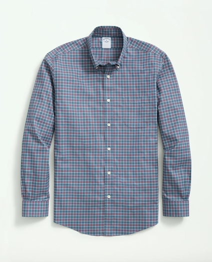 Stretch Supima® Cotton Non-Iron Twill Polo Button Down Collar, Mini Checked Shirt, image 1