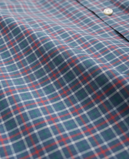 Stretch Supima® Cotton Non-Iron Twill Polo Button Down Collar, Mini Checked Shirt, image 3