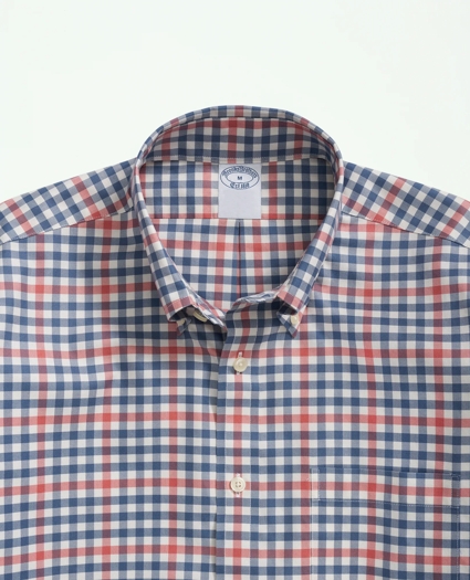 Stretch Supima® Cotton Non-Iron Twill Polo Button Down Collar, Gingham Shirt, image 2