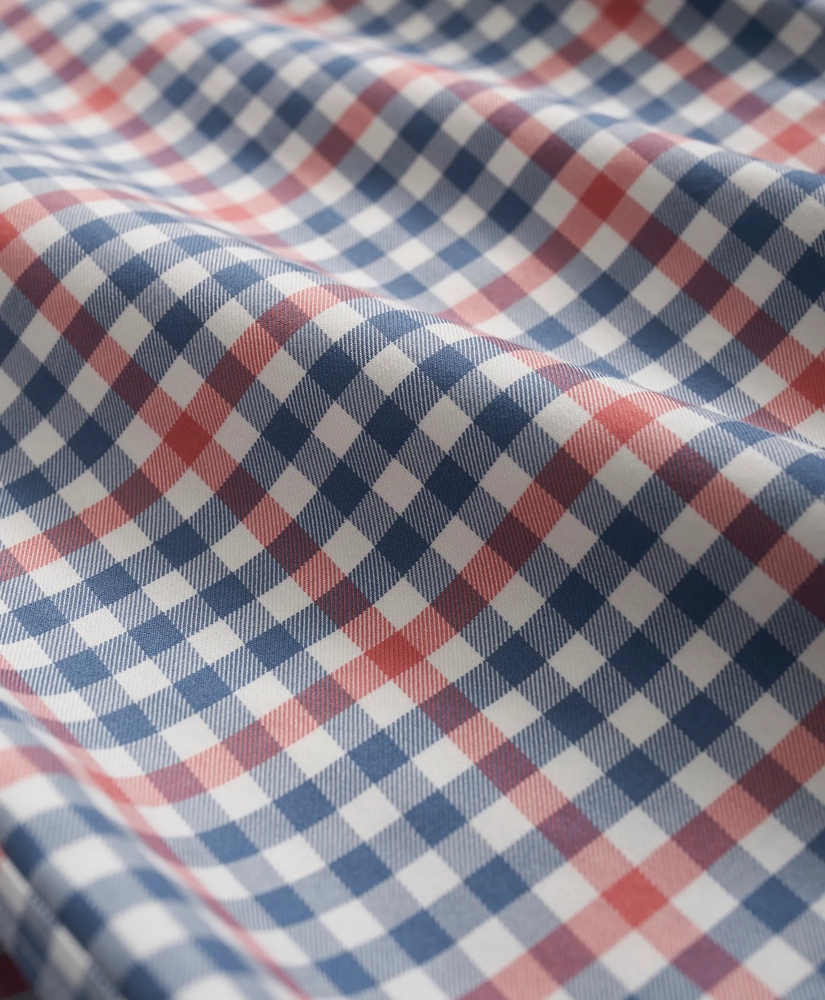 Stretch Supima® Cotton Non-Iron Twill Polo Button Down Collar, Gingham Shirt, image 3