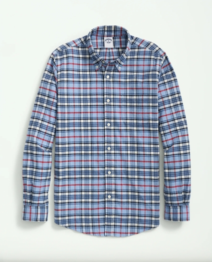 Portuguese Flannel Polo Button Down Collar, Plaid Shirt, image 1
