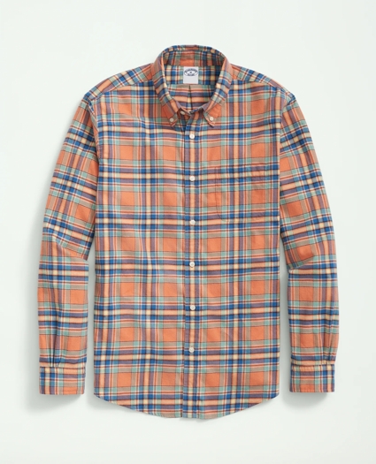 Portuguese Flannel Polo Button Down Collar, Plaid Shirt, image 1