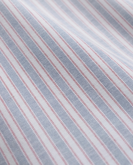Stretch  Cotton Non-Iron Oxford Polo Button-Down Collar, Outline Striped Shirt, image 3