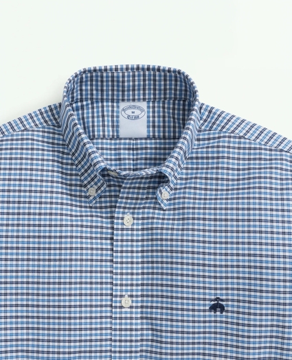 Stretch Cotton Non-Iron Oxford Polo Button-Down Collar, Mini-Graph Checked Shirt, image 2
