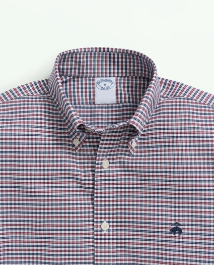Stretch Cotton Non-Iron Oxford Polo Button-Down Collar, Mini-Graph Checked Shirt, image 2