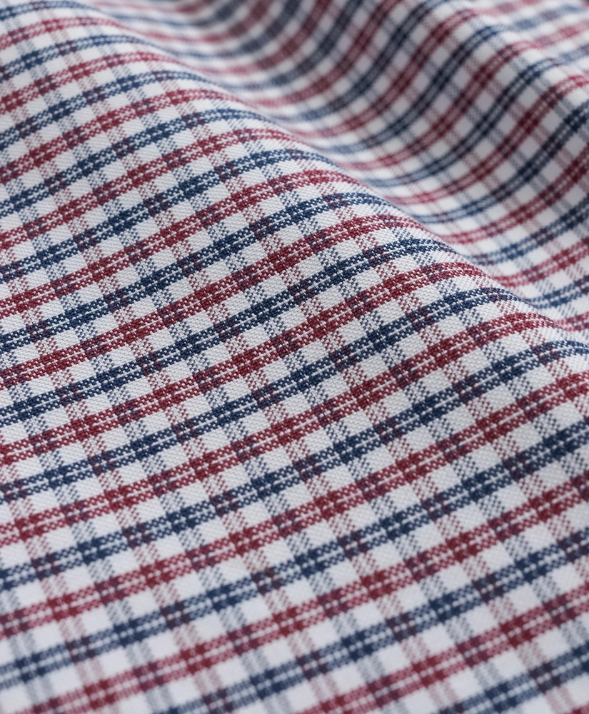 Stretch Cotton Non-Iron Oxford Polo Button-Down Collar, Mini-Graph Checked Shirt, image 3