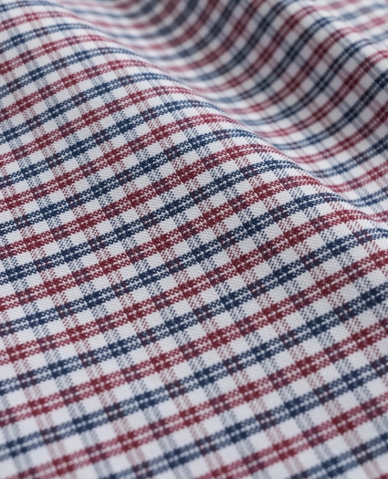 Stretch Cotton Non-Iron Oxford Polo Button-Down Collar, Mini-Graph Checked Shirt, image 3