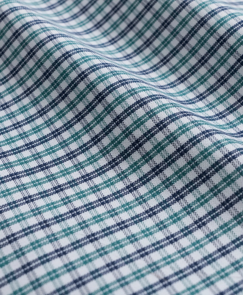 Stretch Cotton Non-Iron Oxford Polo Button-Down Collar, Mini-Graph Checked Shirt, image 3