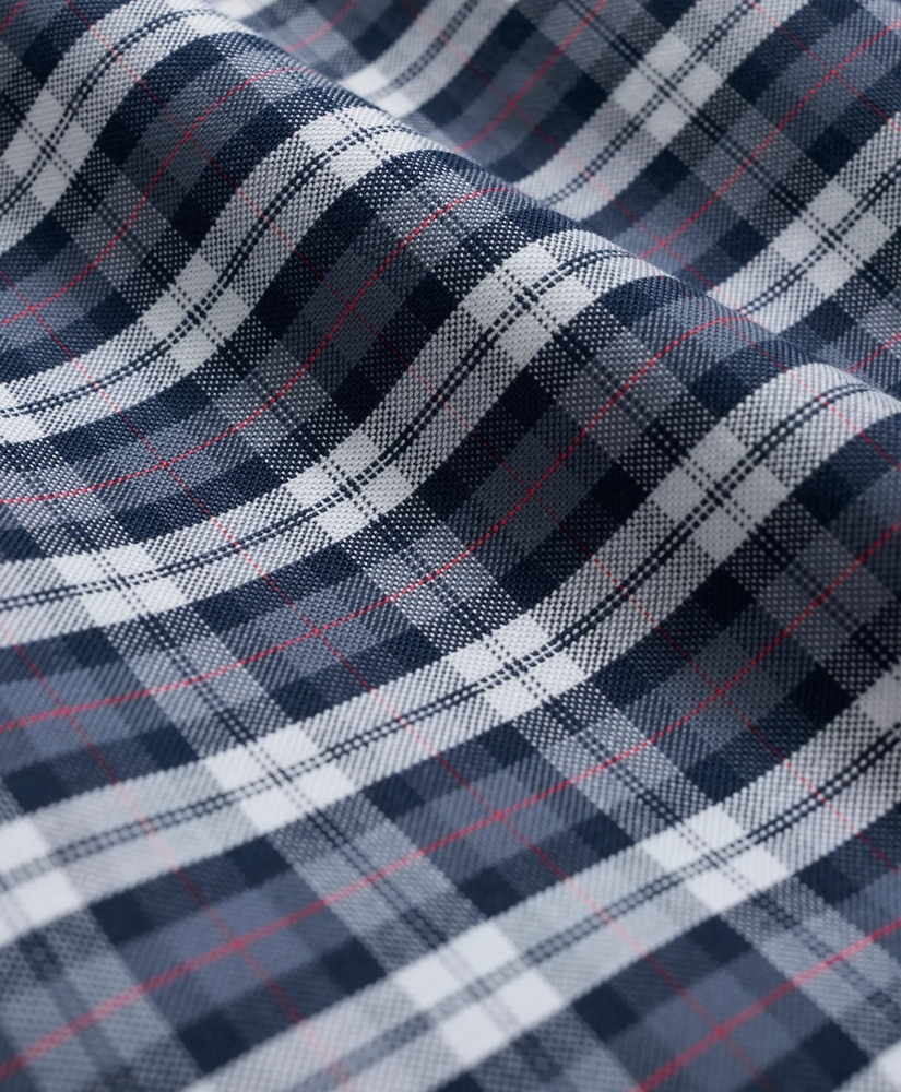 Stretch Cotton Non-Iron Oxford Polo Button-Down Collar, Tartan Shirt, image 3