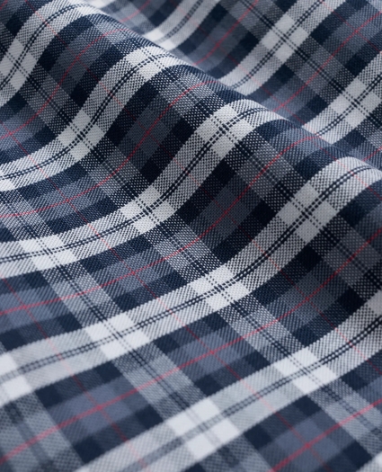 Stretch Cotton Non-Iron Oxford Polo Button-Down Collar, Tartan Shirt, image 3