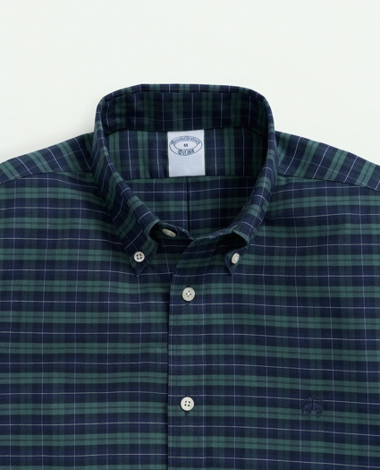 Stretch Cotton Non-Iron Oxford Polo Button-Down Collar, Tartan Shirt, image 2