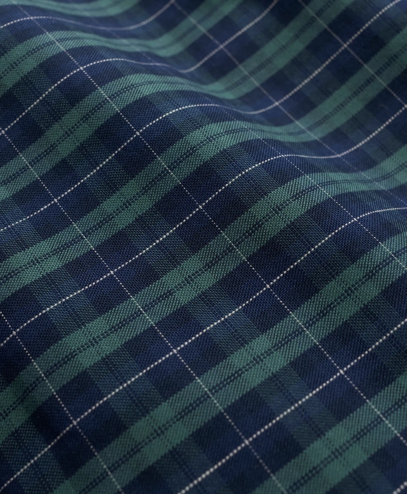 Stretch Cotton Non-Iron Oxford Polo Button-Down Collar, Tartan Shirt, image 3