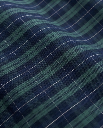Stretch Cotton Non-Iron Oxford Polo Button-Down Collar, Tartan Shirt, image 3