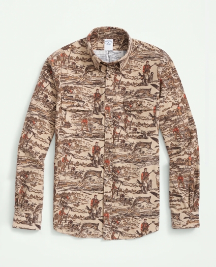 Cotton Archival Print Flannel Sport Shirt, image 1