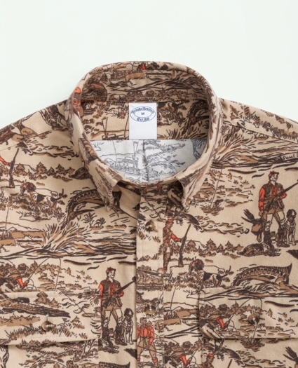 Cotton Archival Print Flannel Sport Shirt, image 2