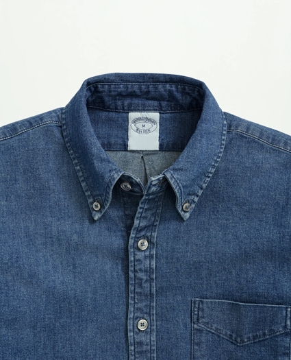 Stretch Cotton Denim Sport Shirt, image 2