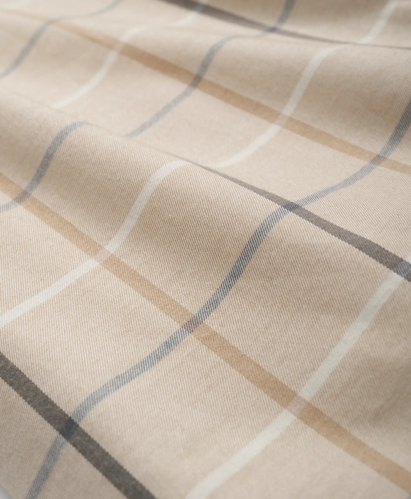 Brushed Cotton-Cashmere Checked Chest-Pocket Sport Shirt, image 3