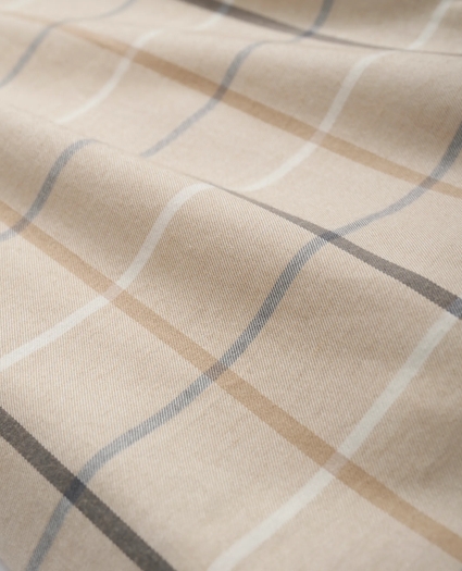 Brushed Cotton-Cashmere Checked Chest-Pocket Sport Shirt, image 3