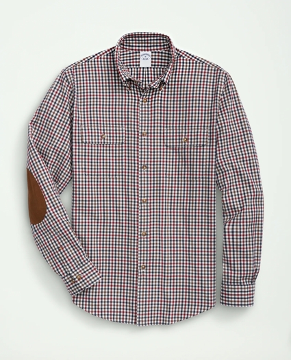 Brushed Cotton-Cashmere Checked Chest-Pocket Sport Shirt, image 1