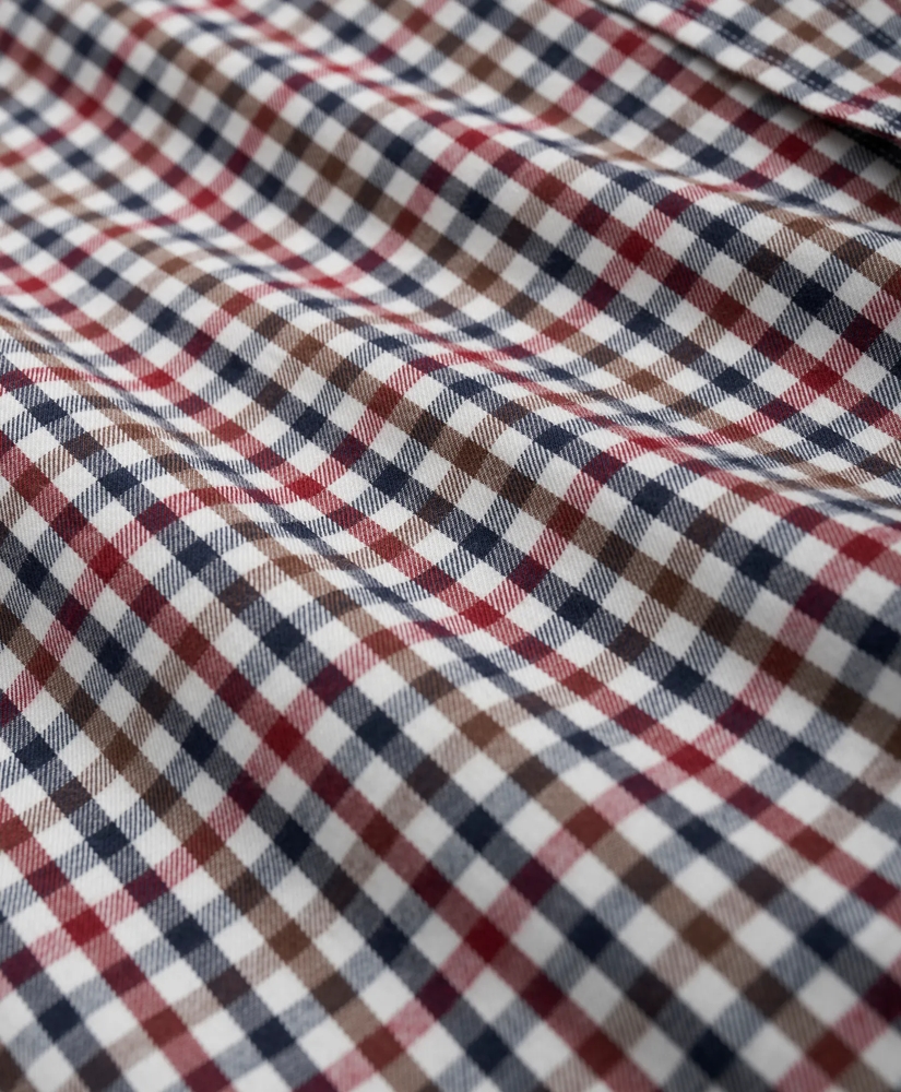 Brushed Cotton-Cashmere Checked Chest-Pocket Sport Shirt, image 3