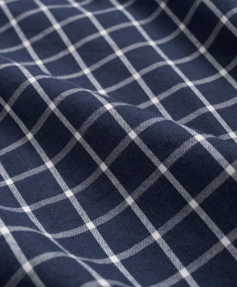 Brushed Cotton-Cashmere Checked Chest-Pocket Sport Shirt, image 4