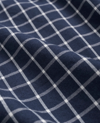 Brushed Cotton-Cashmere Checked Chest-Pocket Sport Shirt, image 4