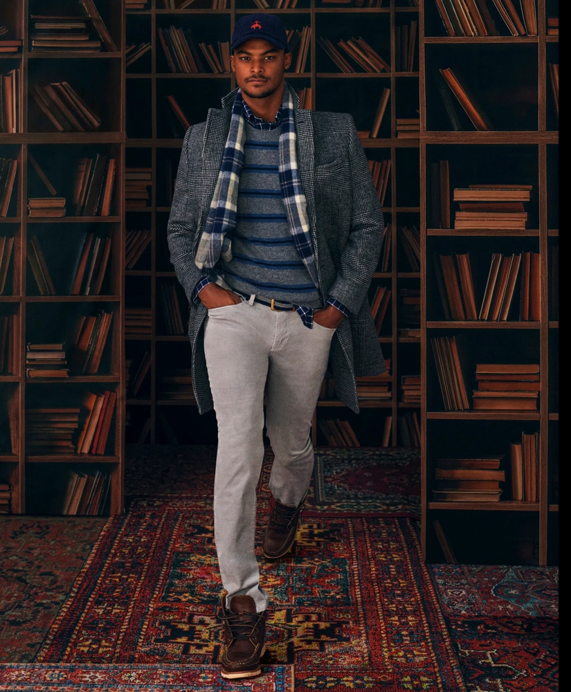 Brushed Cotton-Cashmere Checked Chest-Pocket Sport Shirt, image 2