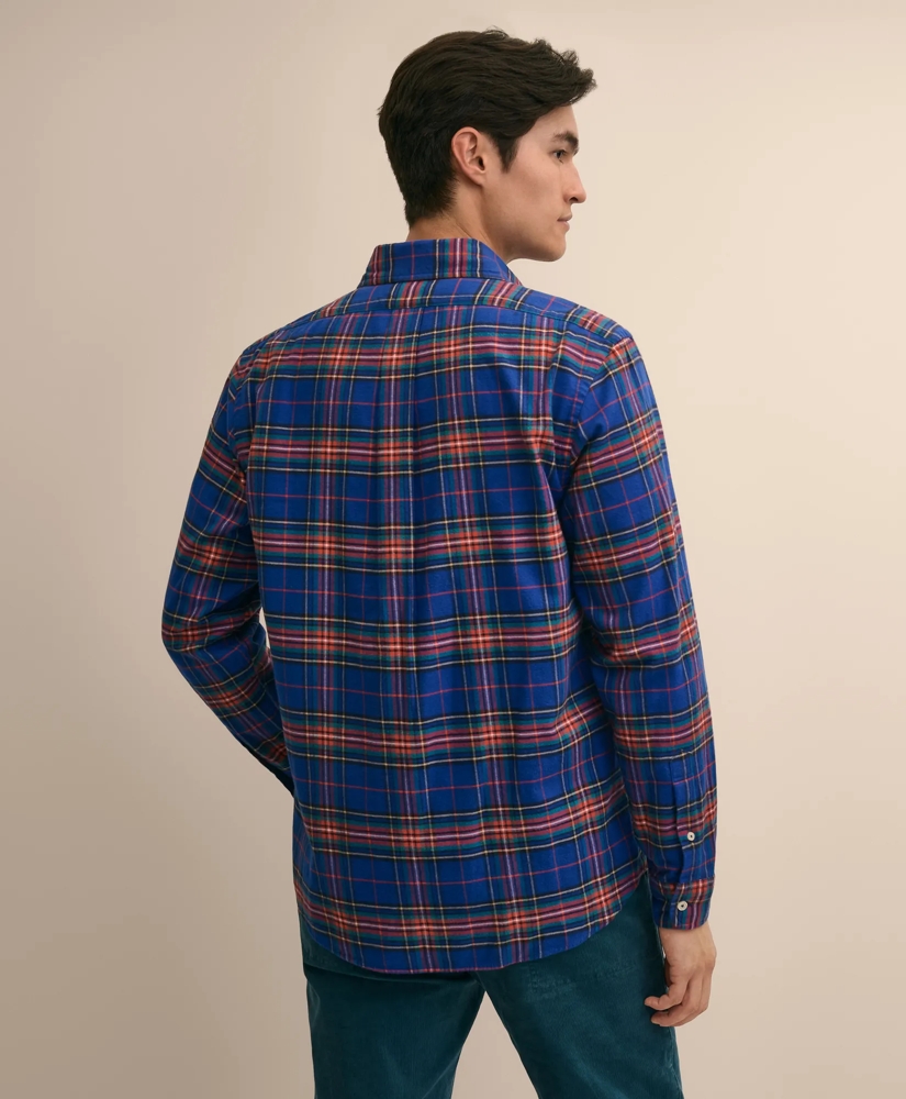 Portuguese Flannel Polo Button Down Collar, Black Watch Shirt, image 4
