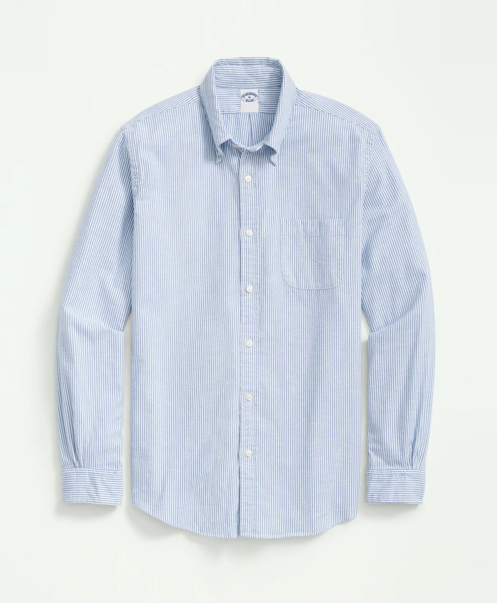 Portuguese Flannel Polo Button Down Collar, Striped Shirt, image 1