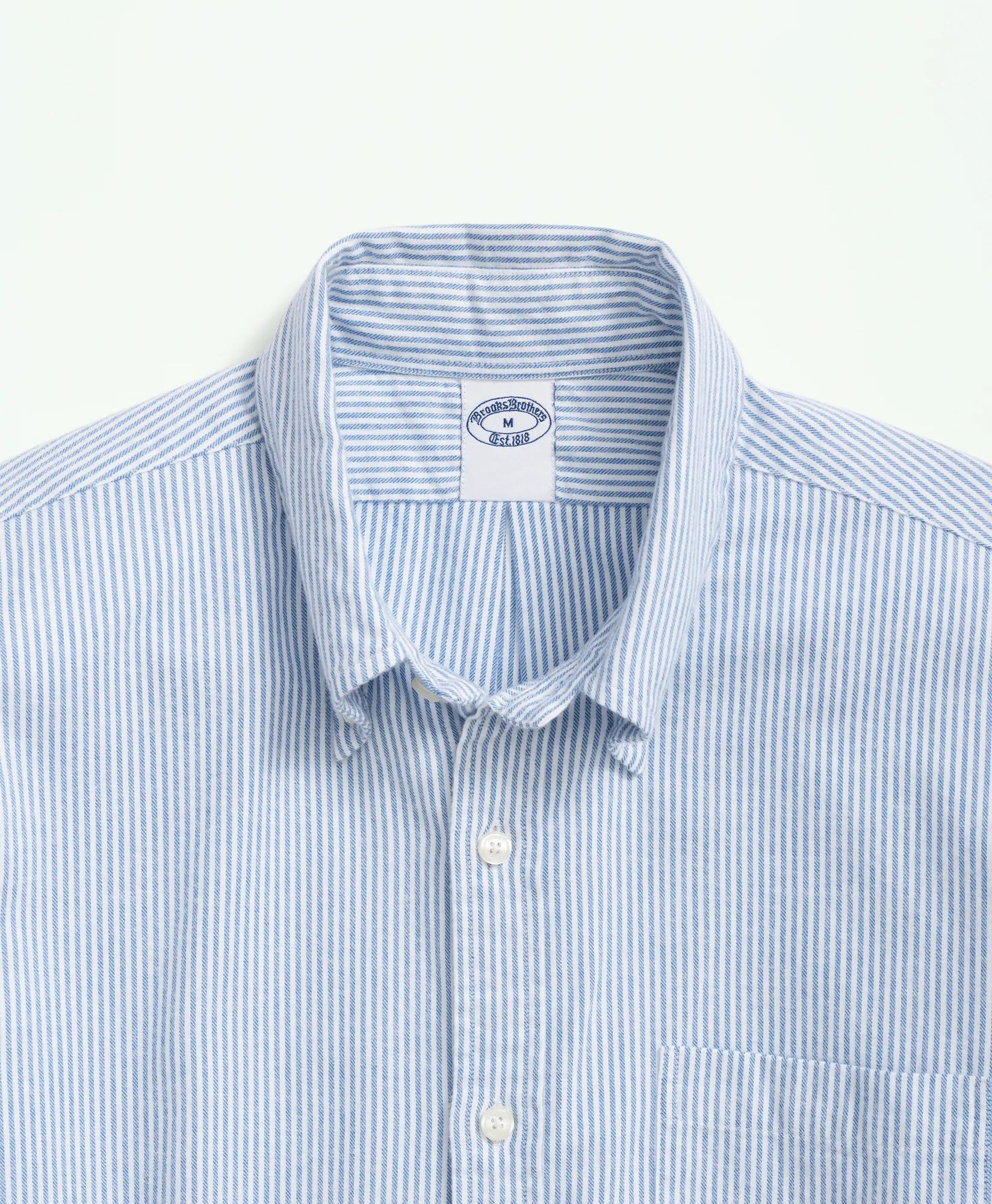 Portuguese Flannel Polo Button Down Collar, Striped Shirt, image 2