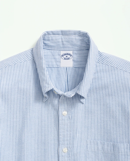 Portuguese Flannel Polo Button Down Collar, Striped Shirt, image 2