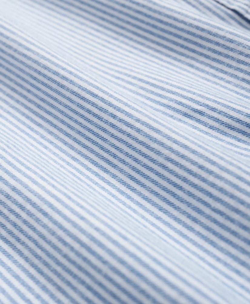 Portuguese Flannel Polo Button Down Collar, Striped Shirt, image 3
