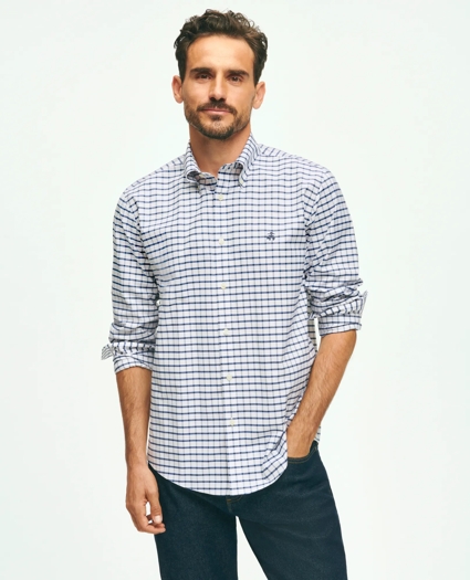 Stretch Cotton Non-Iron Oxford Polo Button Down Collar