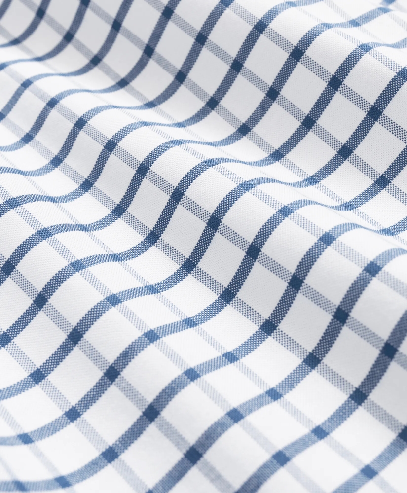 Stretch Cotton Non-Iron Oxford Polo Button Down Collar, Windowpane Shirt, image 5