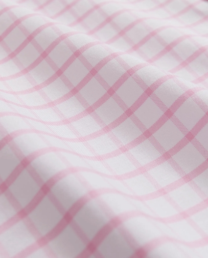 Stretch Cotton Non-Iron Oxford Polo Button Down Collar, Windowpane Shirt, image 3