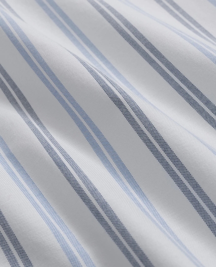 Stretch Non-Iron Oxford Polo Button Down Collar, Double Striped Shirt, image 3