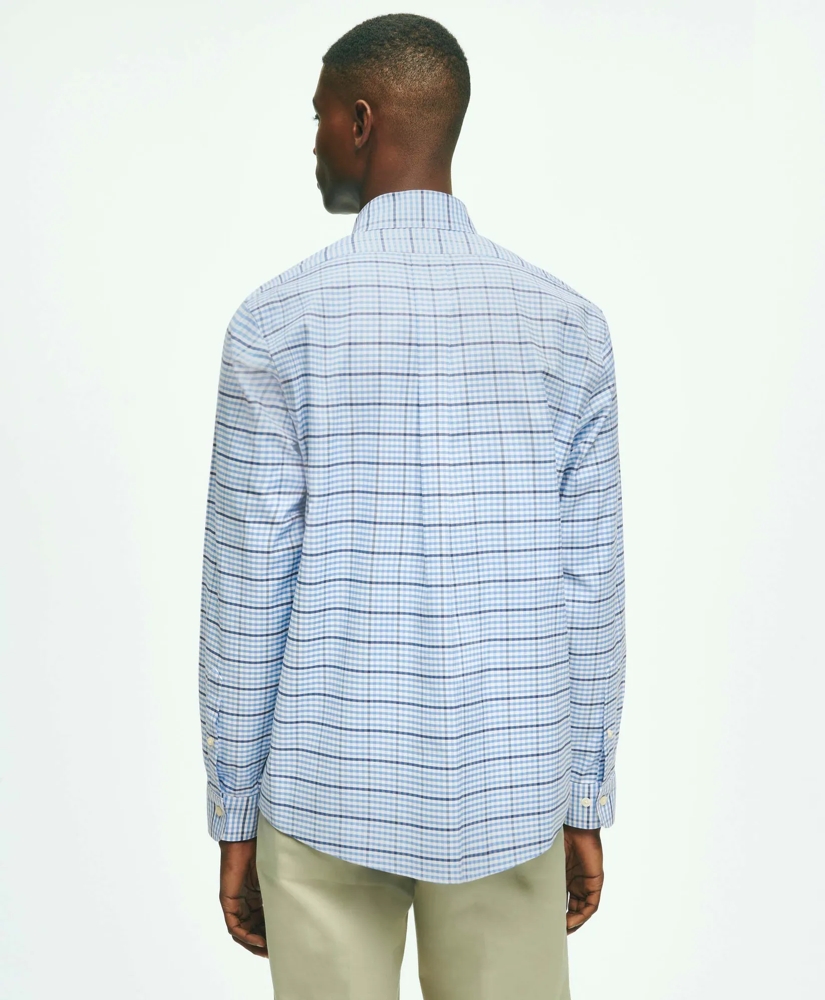 Stretch Non-Iron Oxford Polo Button-Down Collar, Gingham Shirt, image 4