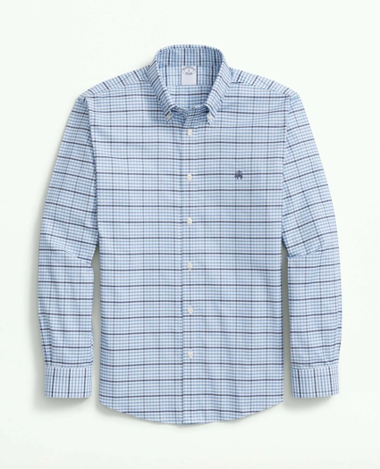 Stretch Non-Iron Oxford Polo Button-Down Collar, Gingham Shirt, image 2