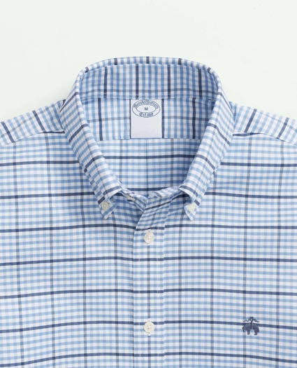 Stretch Non-Iron Oxford Polo Button-Down Collar, Gingham Shirt, image 3