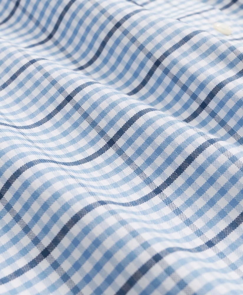 Stretch Non-Iron Oxford Polo Button-Down Collar, Gingham Shirt, image 5