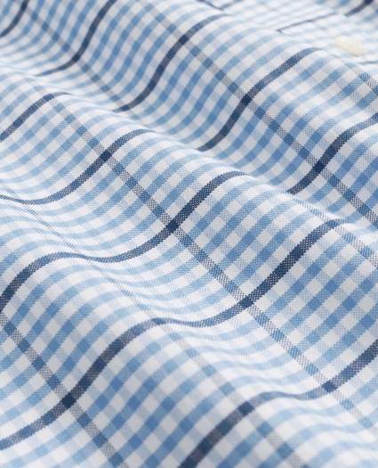 Stretch Non-Iron Oxford Polo Button-Down Collar, Gingham Shirt, image 5