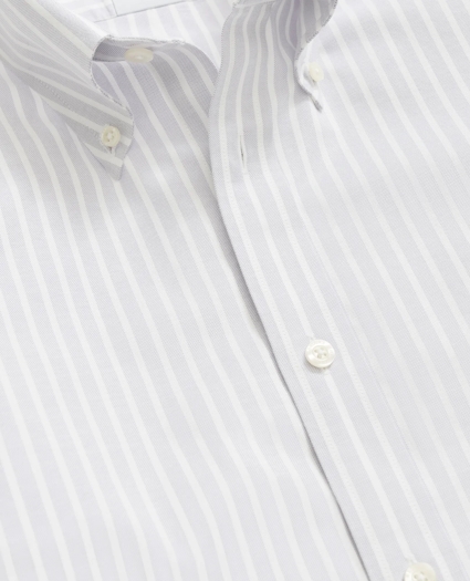 Stretch  Cotton Non-Iron Oxford Polo Button Down Collar, Striped Shirt, image 4