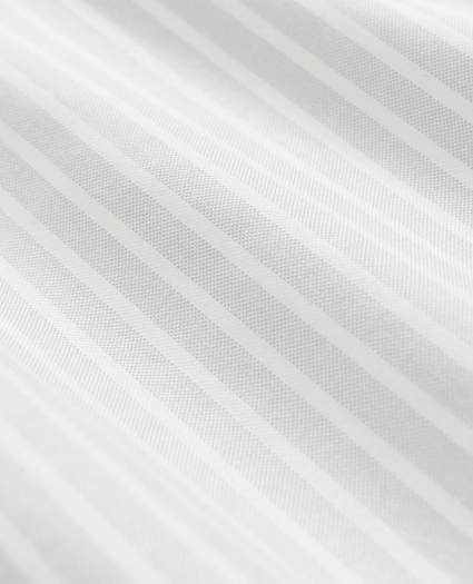 Stretch  Cotton Non-Iron Oxford Polo Button Down Collar, Striped Shirt, image 5