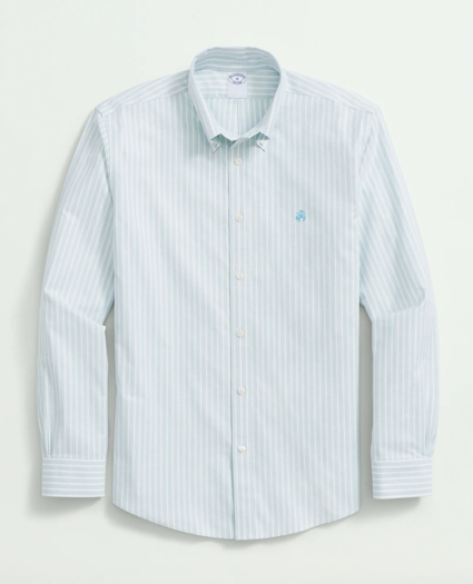 Stretch  Cotton Non-Iron Oxford Polo Button Down Collar, Striped Shirt, image 3