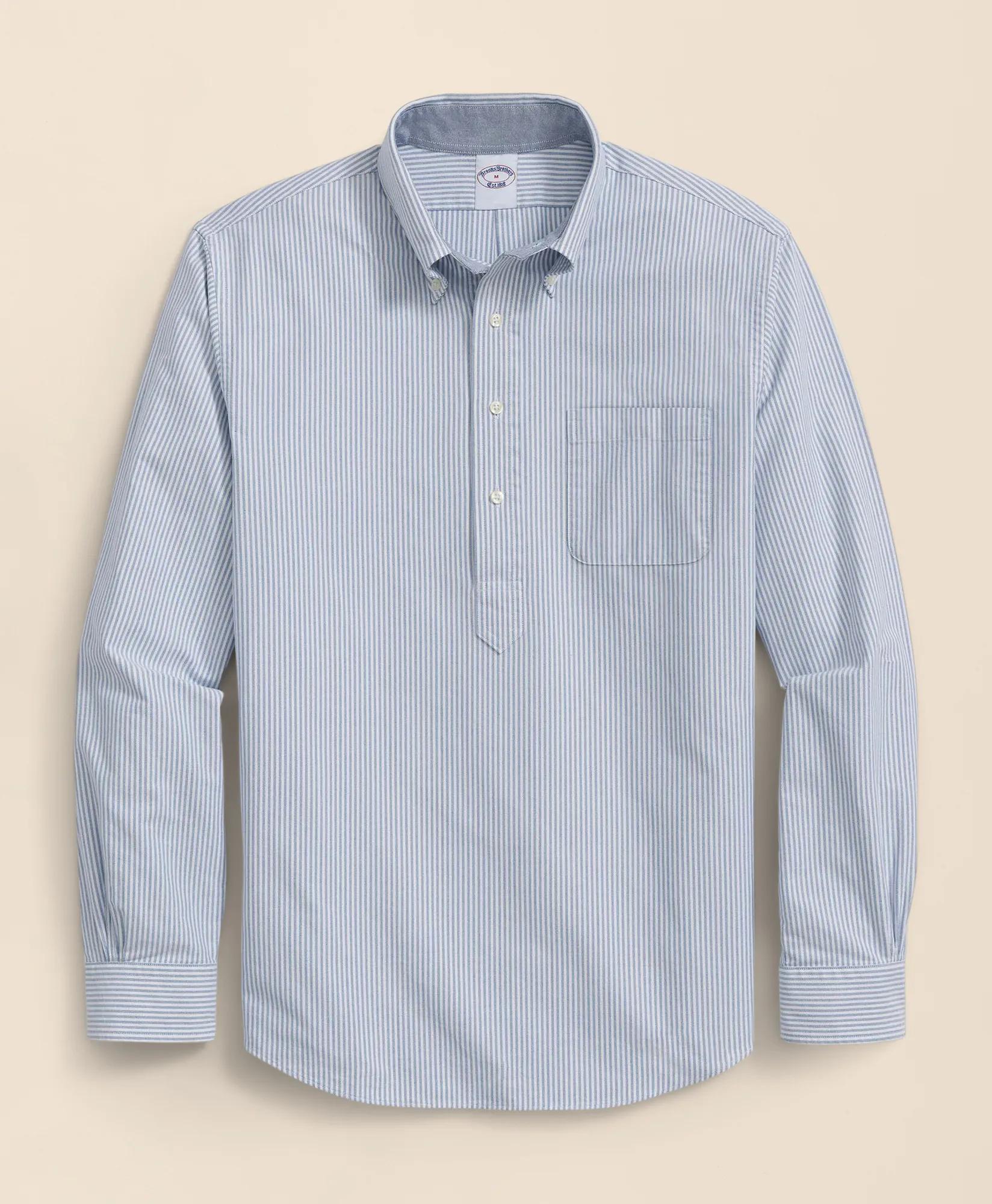 Stripe Shirt Polyester トップス OX Cotton B.D.