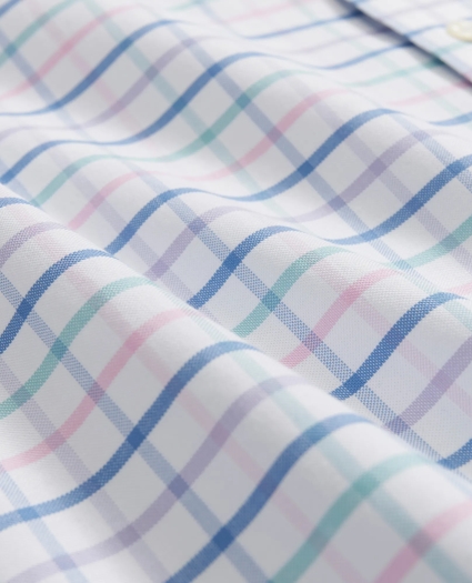 Stretch Cotton Non-Iron Oxford Polo Button Down Collar, Multi Windowpane Shirt, image 3