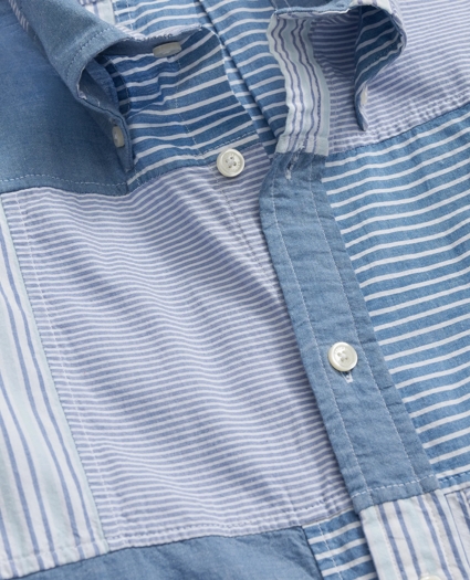 Cotton Madras Button-Down Collar Sport Shirt, image 2