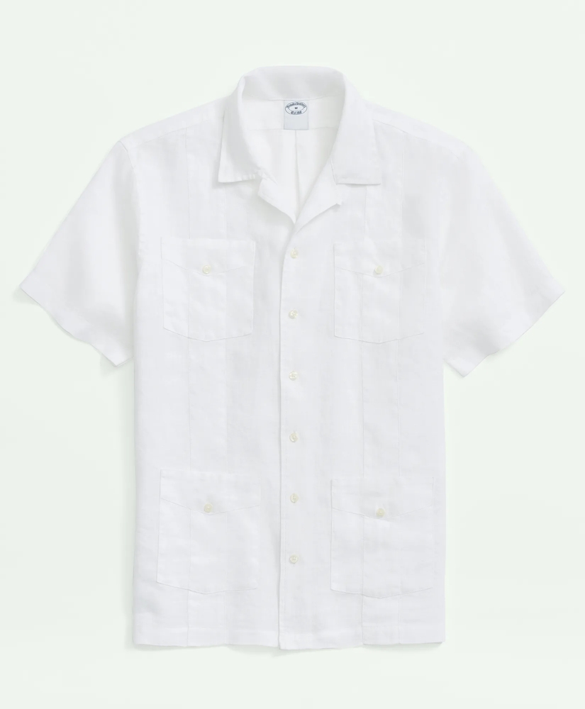 Irish Linen Short Sleeve Guayabera Shirt, image 3